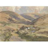 Maurice Canning Wilks R.U.A., A.R.H.A. (Irish, 1910-1984) Sunlight on moorland hillside