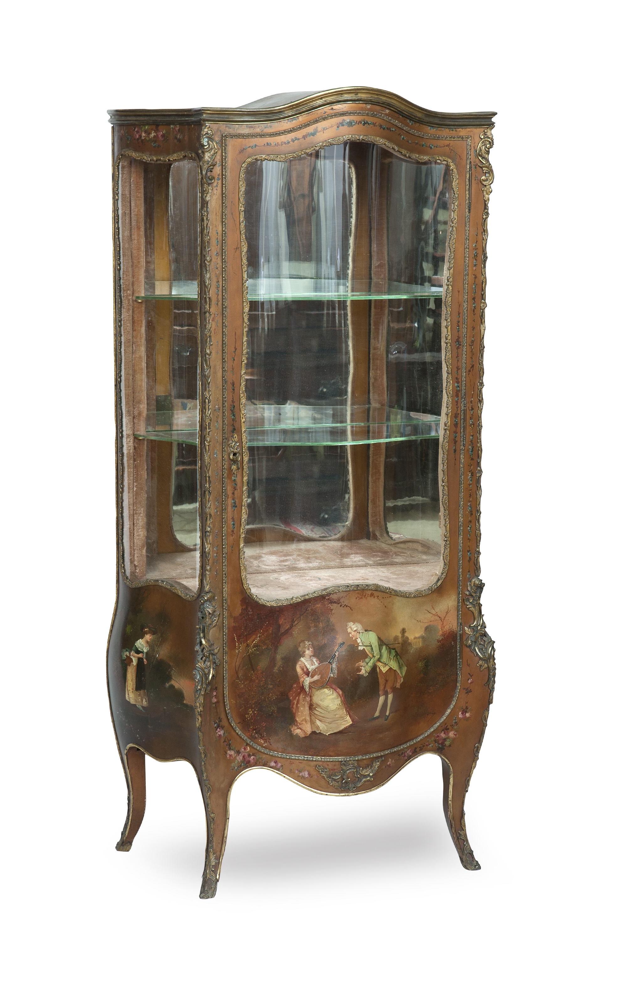 An early 20th century painted vitrine