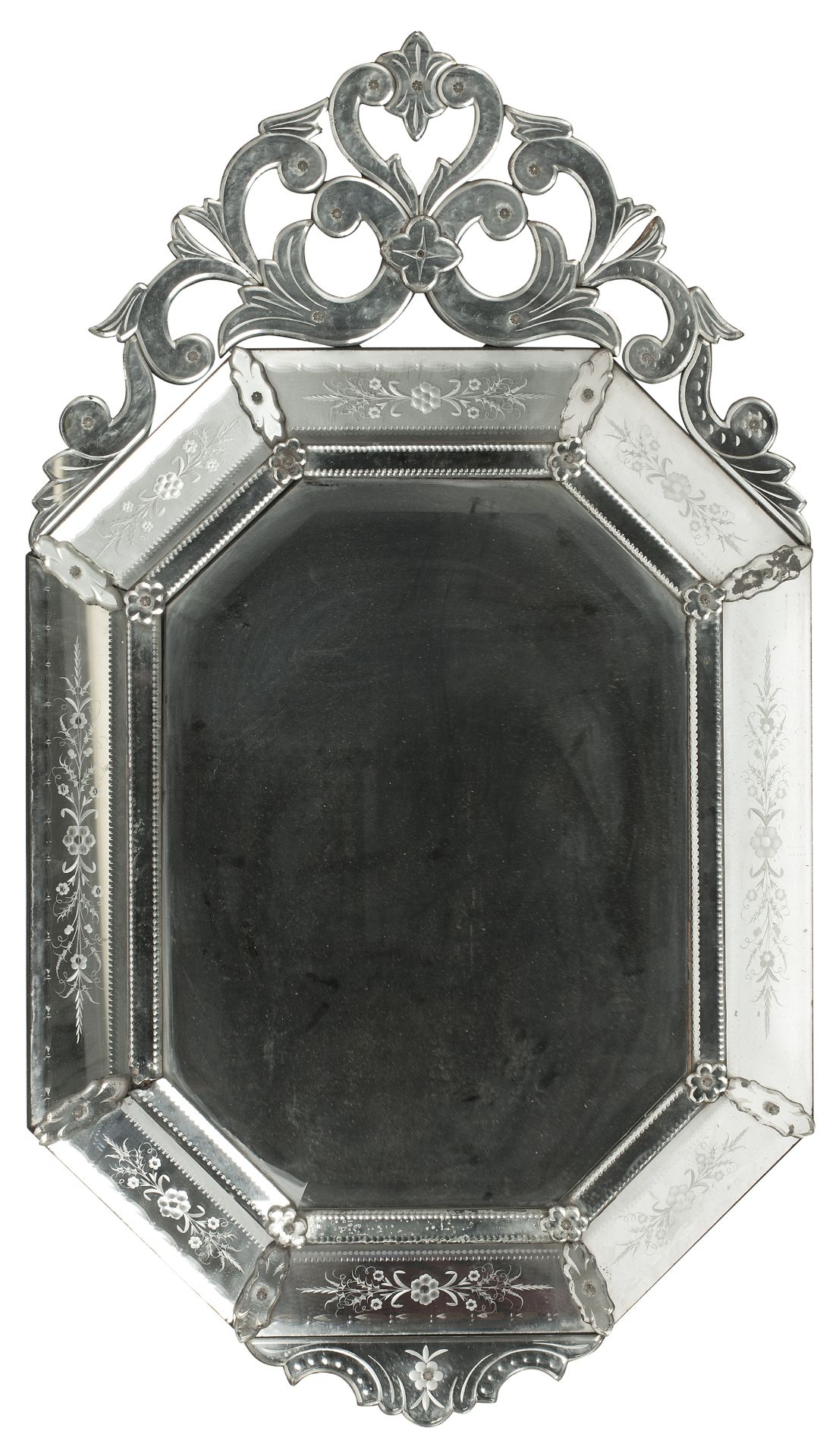 An octagonal Venetian style wall mirror, 20th century