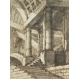 Attributed to Pietro di Gottardo Gonzaga (Italian, 1751-1831) Architectural Composition 13 x 19....