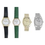 Omega. A group of four various wrist watches