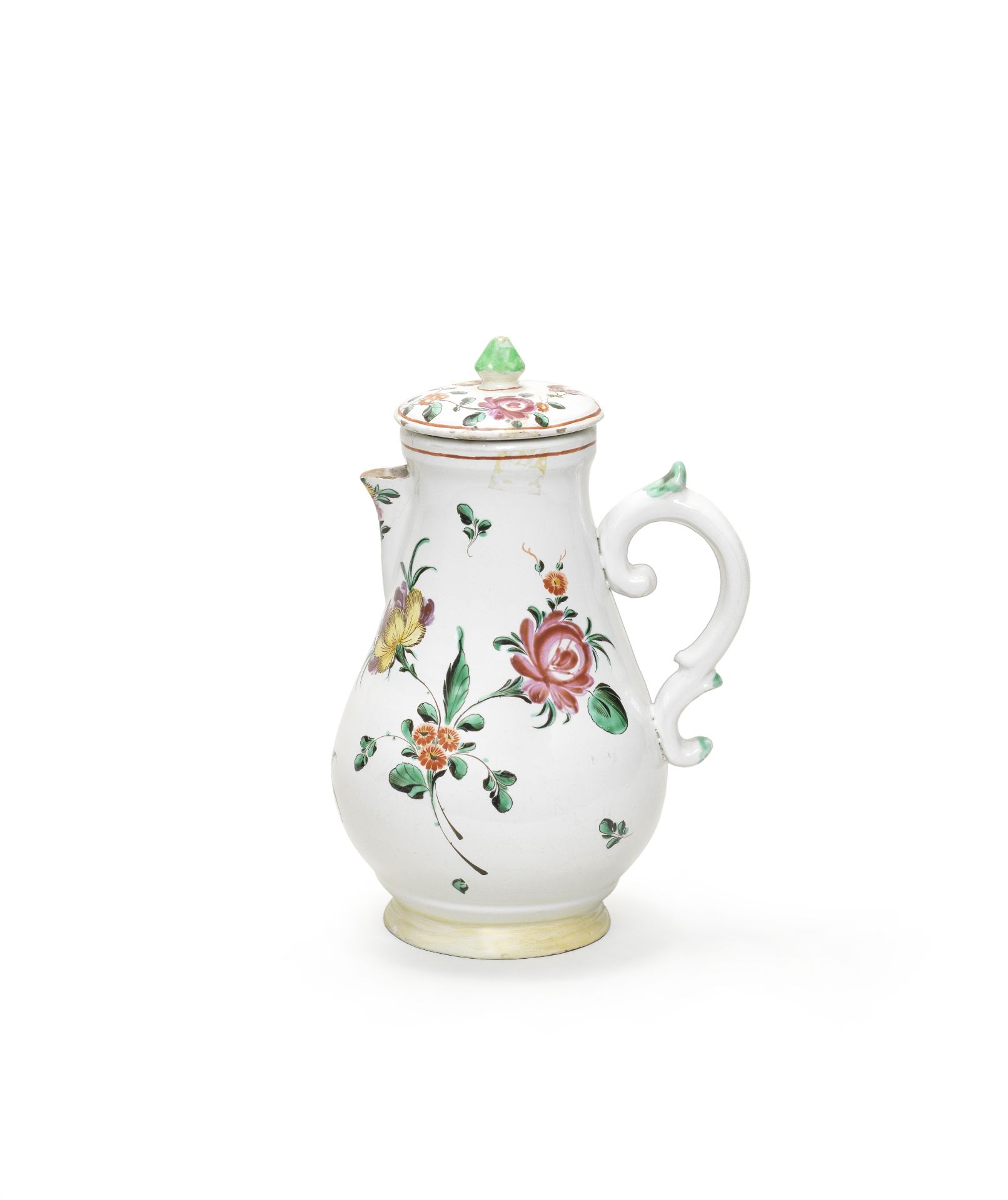 A Lodi faience milk jug and cover Circa 1775