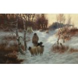 Sidney Pike (British, 19th/20th Century) Sheep in Winter