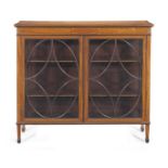 A late Victorian satinwood and tulipwood crossbanded low display cabinet