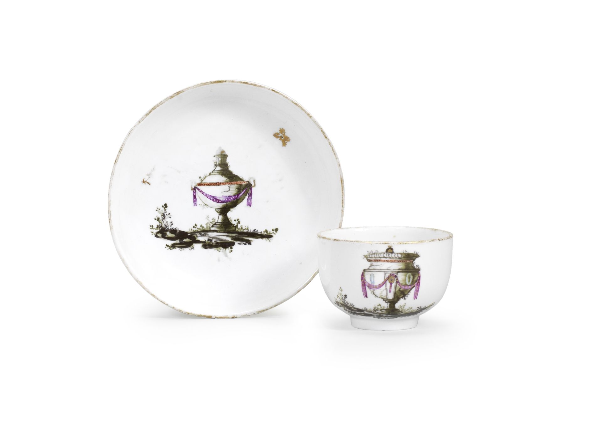 A rare Fulda teacup and saucer Circa 1775