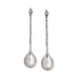 Omar Ramsden; a pair of silver berry spoons London 1933/34