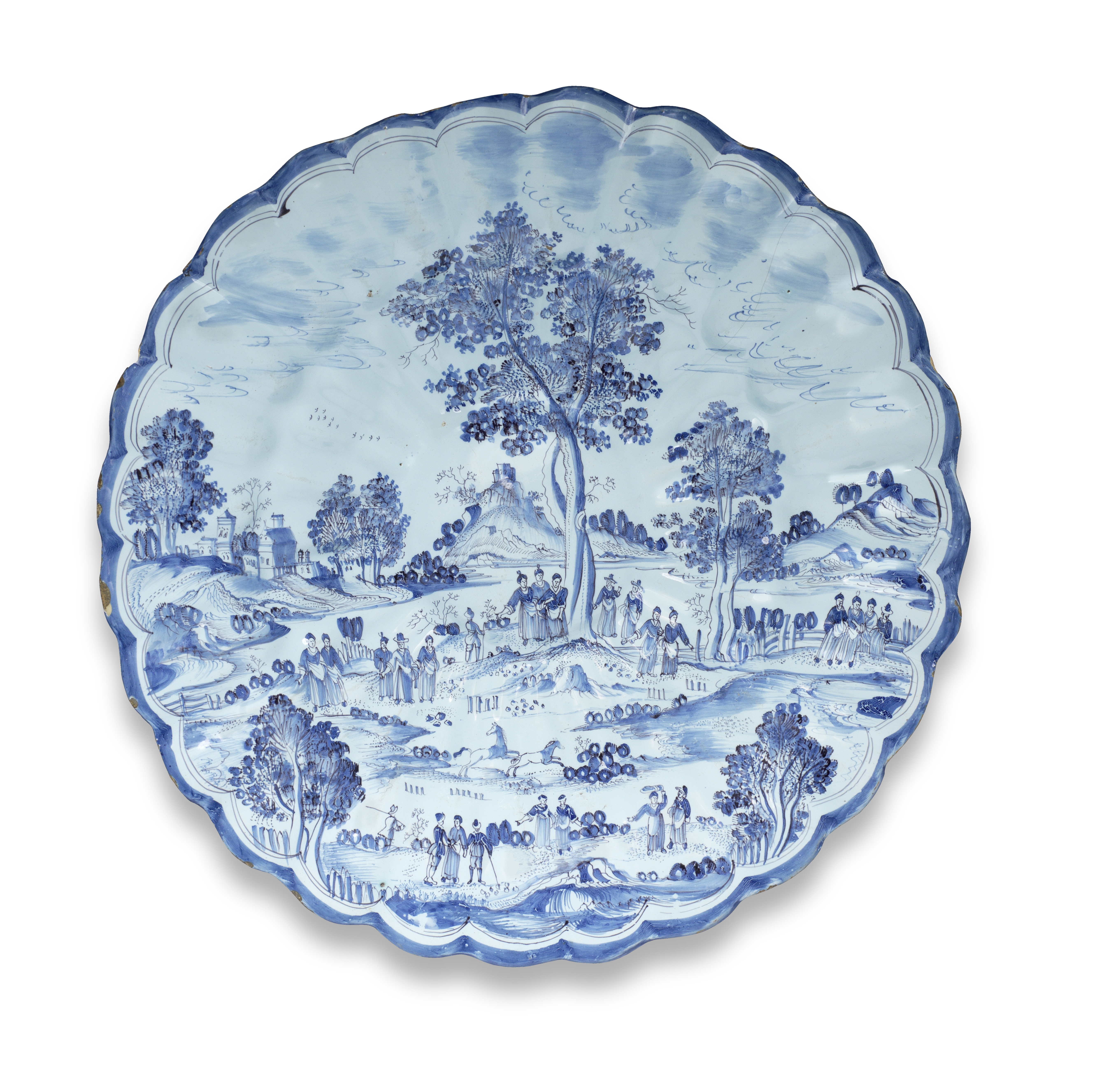 A Hanau faience charger Circa 1680-1700