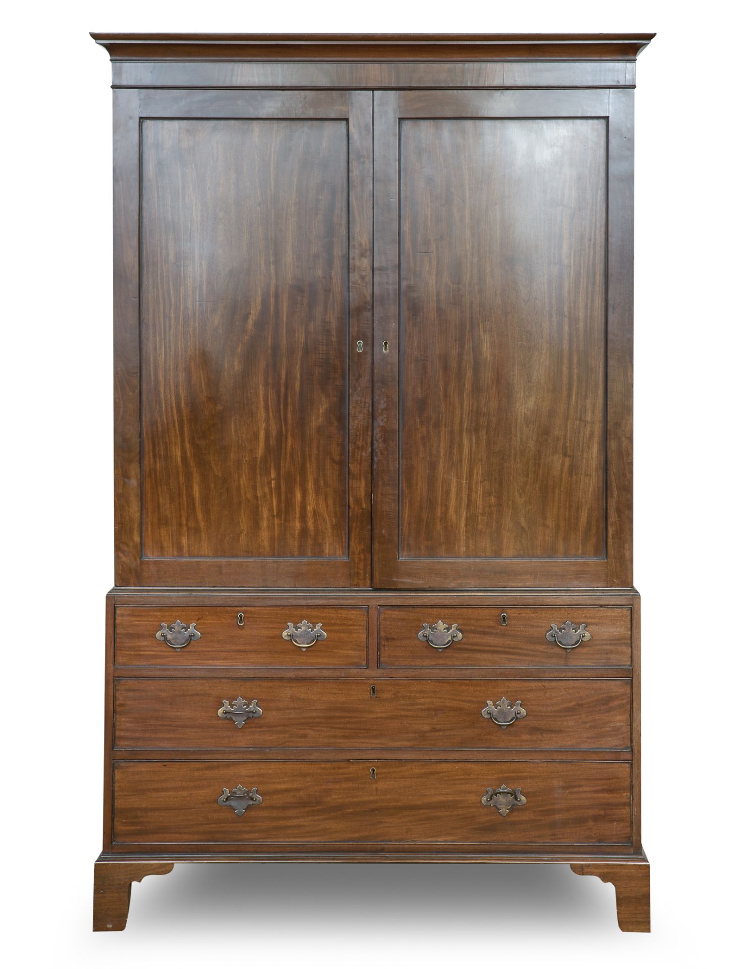 A 19th century mahogany linen press