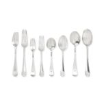 A part canteen of 20th century rat-tailed silver flatware by James Ramsay, London 1913