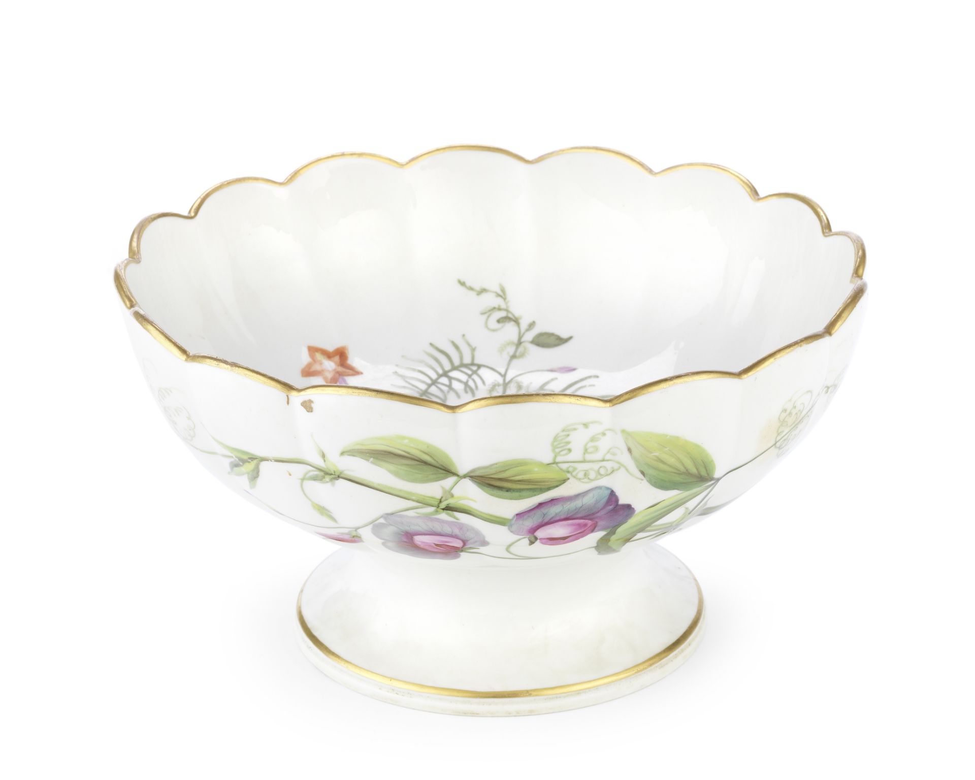 A rare Derby botanical footed bowl Circa 1800