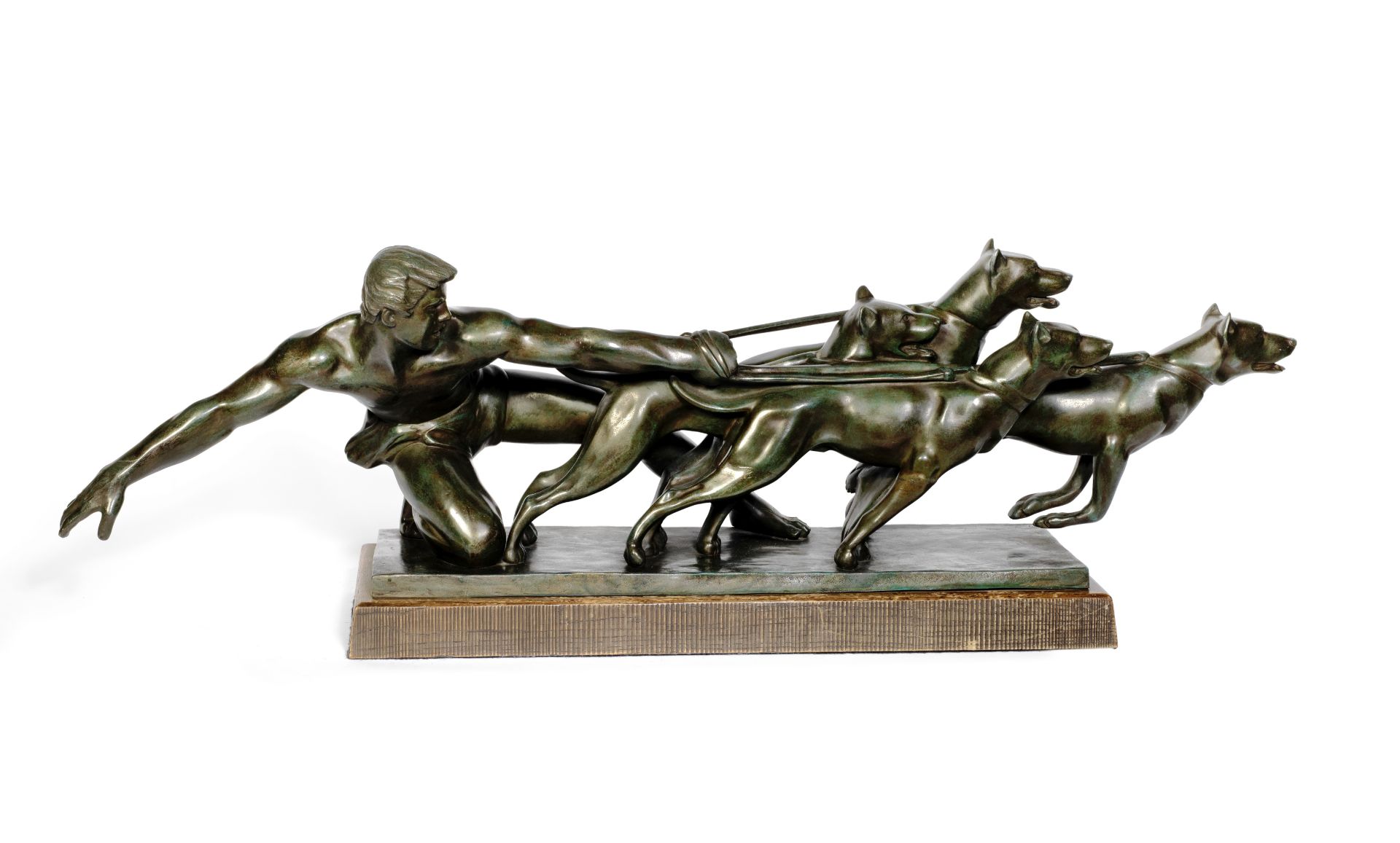 Alexandre Kelety (Hungarian, 1874-1940) 'The Release': A Large Art Deco Bronze Figural Sculpture...