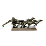 Alexandre Kelety (Hungarian, 1874-1940) 'The Release': A Large Art Deco Bronze Figural Sculpture...