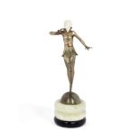 Josef Lorenzl (Austrian, 1892-1950) A Cold-Painted Bronze and Ivory Figure, circa 1925