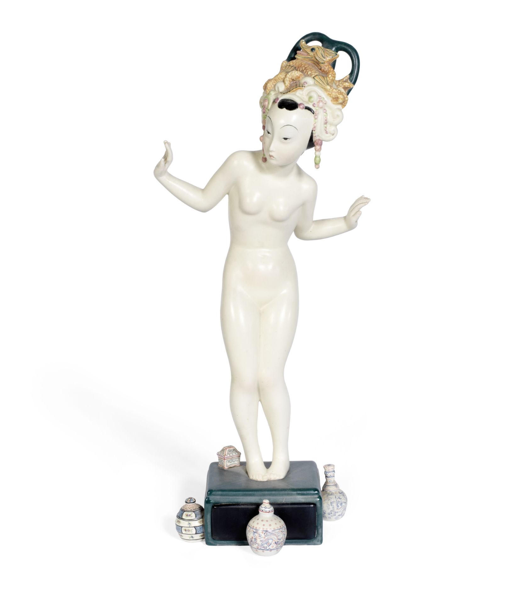 Lenci (Italian) An Earthenware Figure of a Nude Asian Female, circa 1930s