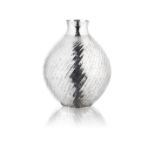 A Japanese silver vase, with original box base signed Sekiya Shiro saku (made by Sekiya Shiro), w...