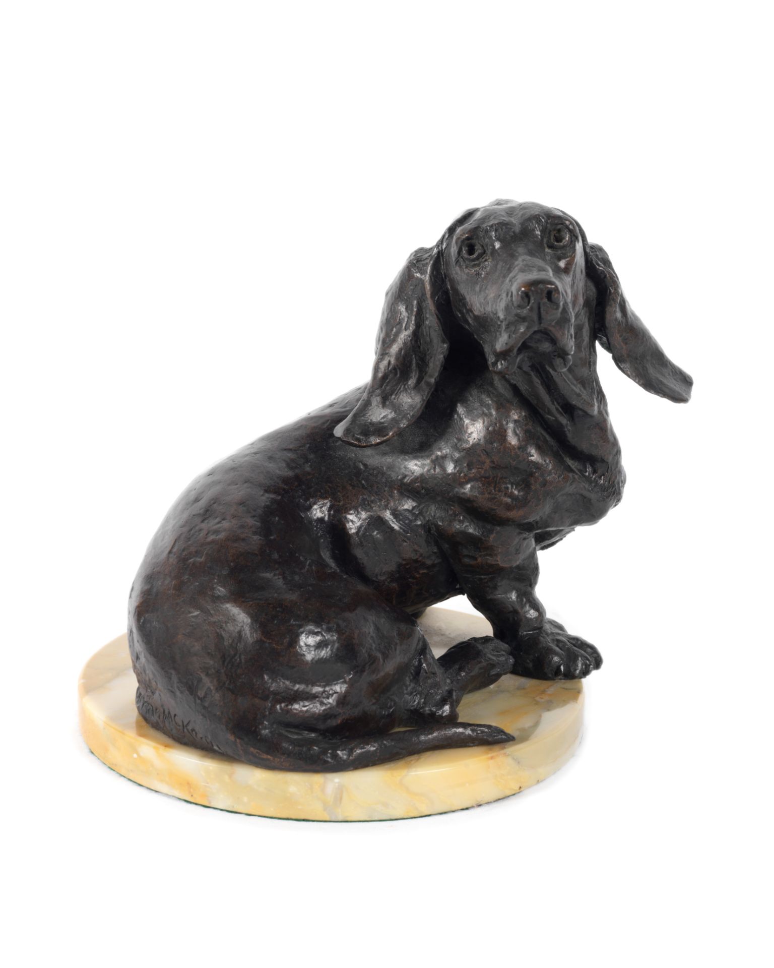 Lorne McKean (British, born 1939) Basset Hound 19.5cm (7 11/16in) high (excluding base) (together...