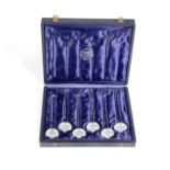 René Lalique (French, 1860-1945) A Pre-War Set of Six 'Barr' Champagne Whips, design introduced i...