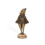 Demetre Chiparus (Romanian, 1886-1947) 'Little Clown': An Art Deco Patinated and Parcel Gilt Bro...