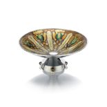 A Spanish silver and enamel bowl maker's mark 'MP', 20th century