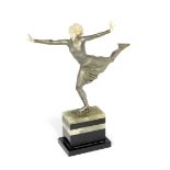 Ferdinand Preiss (German, 1892-1943) 'The Skater': An Art Deco Cold-Painted and Carved Ivory Fi...