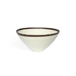 Dame Lucie Rie (British, Austrian 1902-1995) A Large Curved Porcelain Bowl, circa 1955