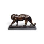 André Vincent Becquerel (French, 1893-1981) An Art Deco Bronze Sculpture of a Panther, circa 1925