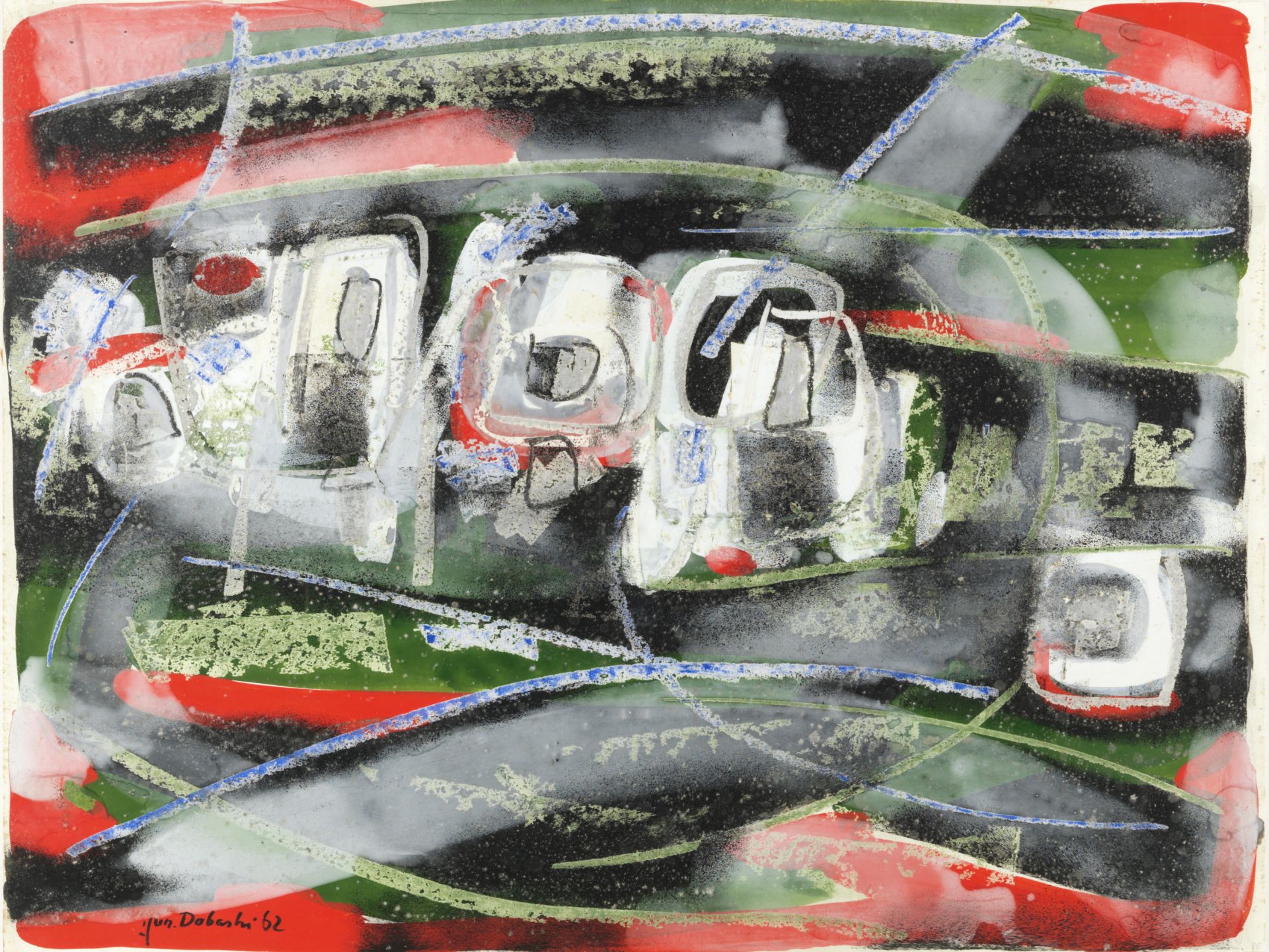 Jun Dobashi (Japanese, 1910-1975) Red Abstract
