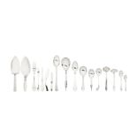 GEORG JENSEN: a collection of Danish silver flatware various dates, predominantly pre-war marks
