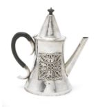 An Edwardian Arts and Crafts silver coffee pot by Sibyl Dunlop, London 1904