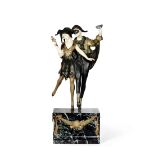 Andre Gilbert (French, active 1920s) 'Seduction': A Patinated and Parcel Silver/Gilt Bronze and C...