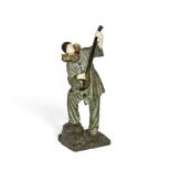 Demetre Chiparus (Romanian, 1886-1947) 'Pierrot': A Patinated and Parcel Gilt and Carved Ivory Fi...
