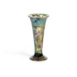 Daisy Makeig-Jones for Wedgwood 'Butterfly Women': A Black Fairyland Lustre Trumpet Vase, circa 1925