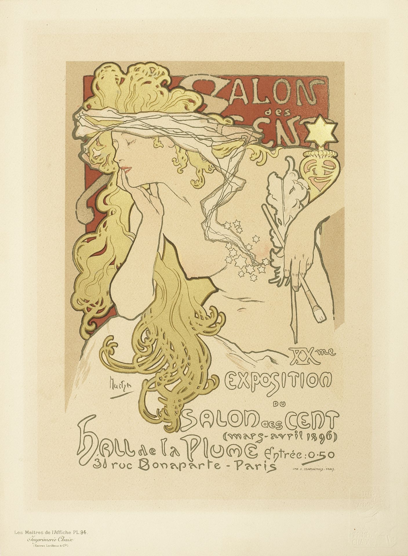 ALPHONSE MUCHA (1860-1939) SALON DES CENT / XXeme EXPOSITION