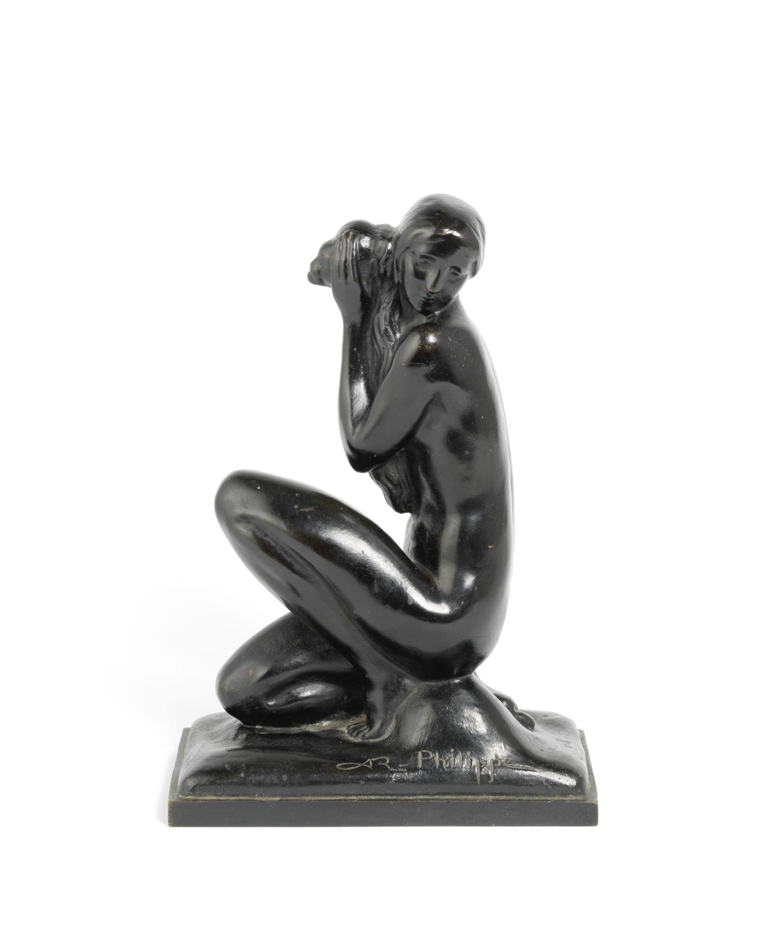 Abel René Phillippe (French, active first half of the 20th Century) A Patinated Bronze Figure of...