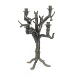 G. Beugnet (French) [Attributed] A Patinated Wrought Iron Candelabra, circa 1940