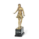 H.Reider (German, active early 20th century) 'Charleston Dancer': An Art Deco Gilt-Bronze and 'Je...