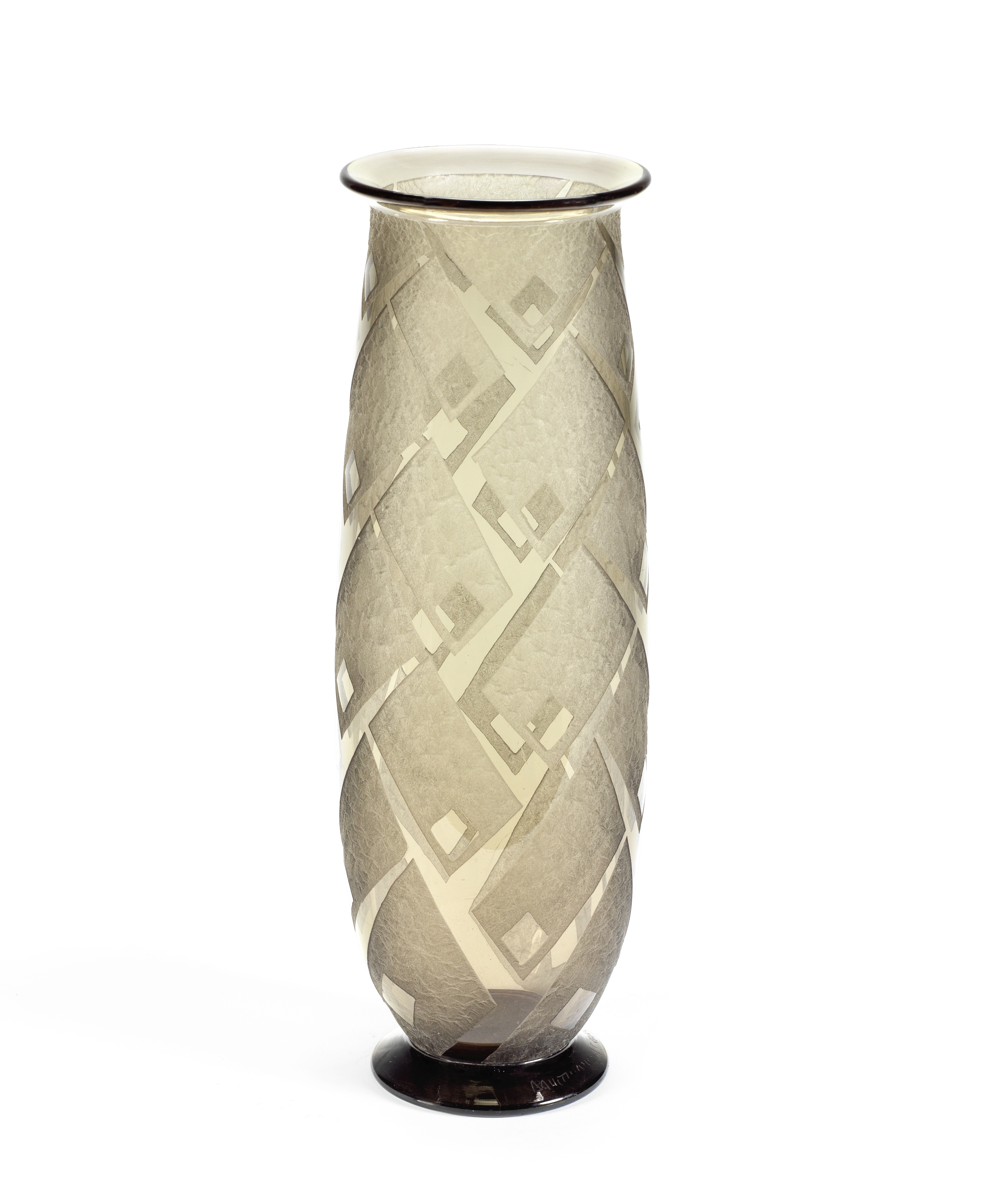 Daum Frères & Cie (French) A French Art Deco Acid-Etched Vase, circa 1930