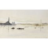 Edward Lear (British, 1812-1888) Venice, looking towards San Giorgio Maggiore