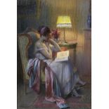 Delphin Enjolras (French, 1857-1945) Reading by Lamplight