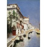 Rubens Santoro (Italian, 1859-1942) On a Venetian canal