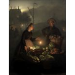 Petrus van Schendel (Belgian 1806-1870) The vegetable stall by candlelight