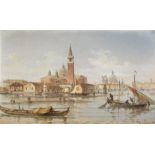 Giovanni Grubacs (Italian, 1829-1919) Venice, The Bacino di San Marco, with the Piazzetta and the...