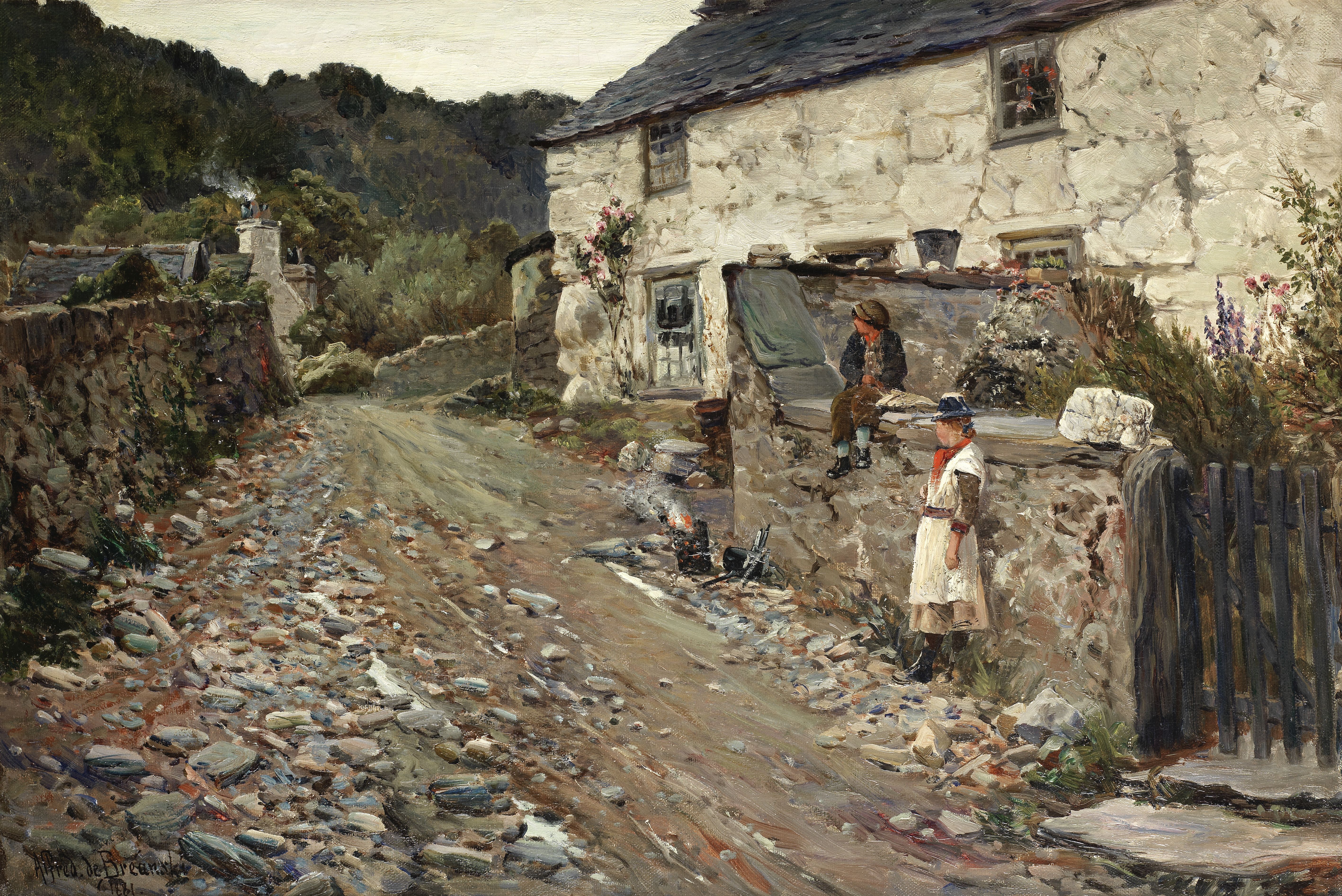 Alfred de Bréanski, RBA (British, 1852-1928) A Welsh village