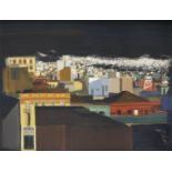 Spyros Vassiliou (Greek, 1902-1985) Athens at night 114 x 147.5 cm.