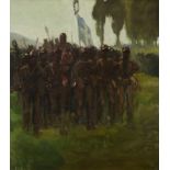 Georgios Roilos (Greek, 1867-1928) Marching in battle 90 x 80 cm.