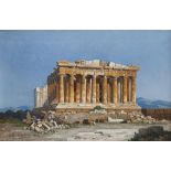 Stefanos Lanza (Greek, 1861-1933) Parthenon 41 x 62.5 cm.