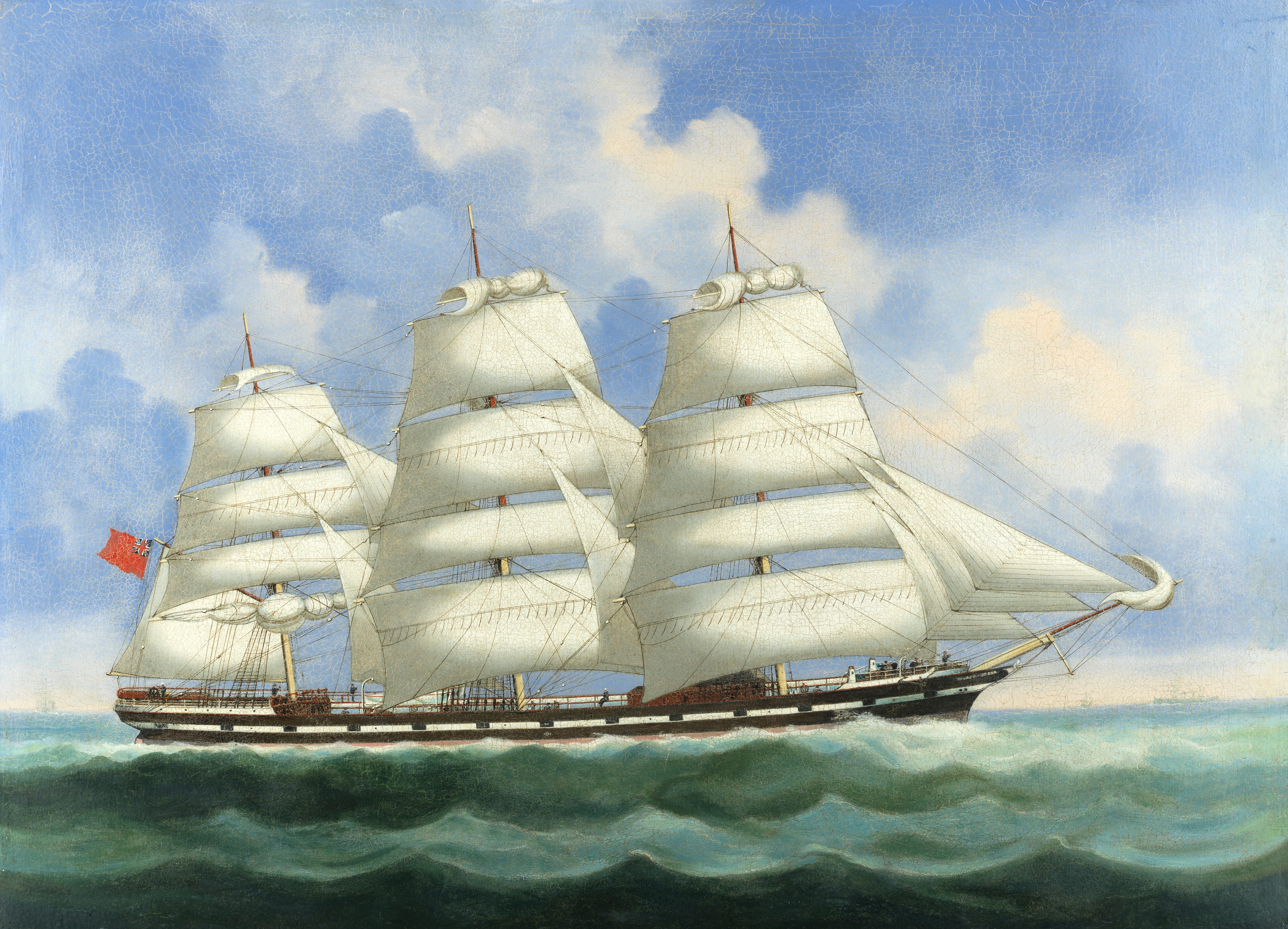 Attributed to Lai Fong (Chinese, active 1870-1910) A full-rigged merchantman