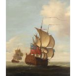 Circle of Charles Brooking (British, 1723-1759) A British flagship in company with a frigate