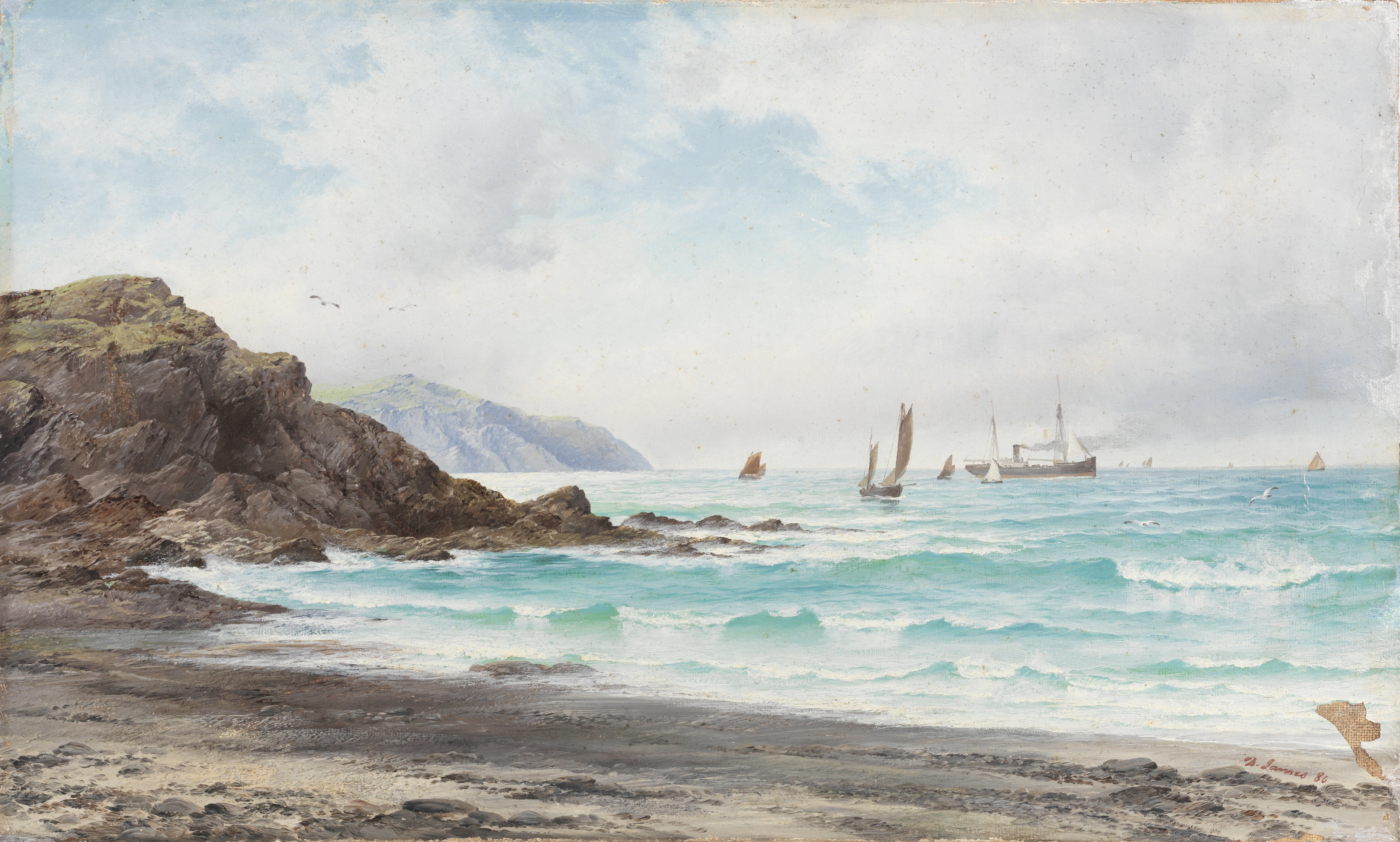 David James (British, 1853-1904) 'A South West Breeze, Coast of Scilly' (unframed)