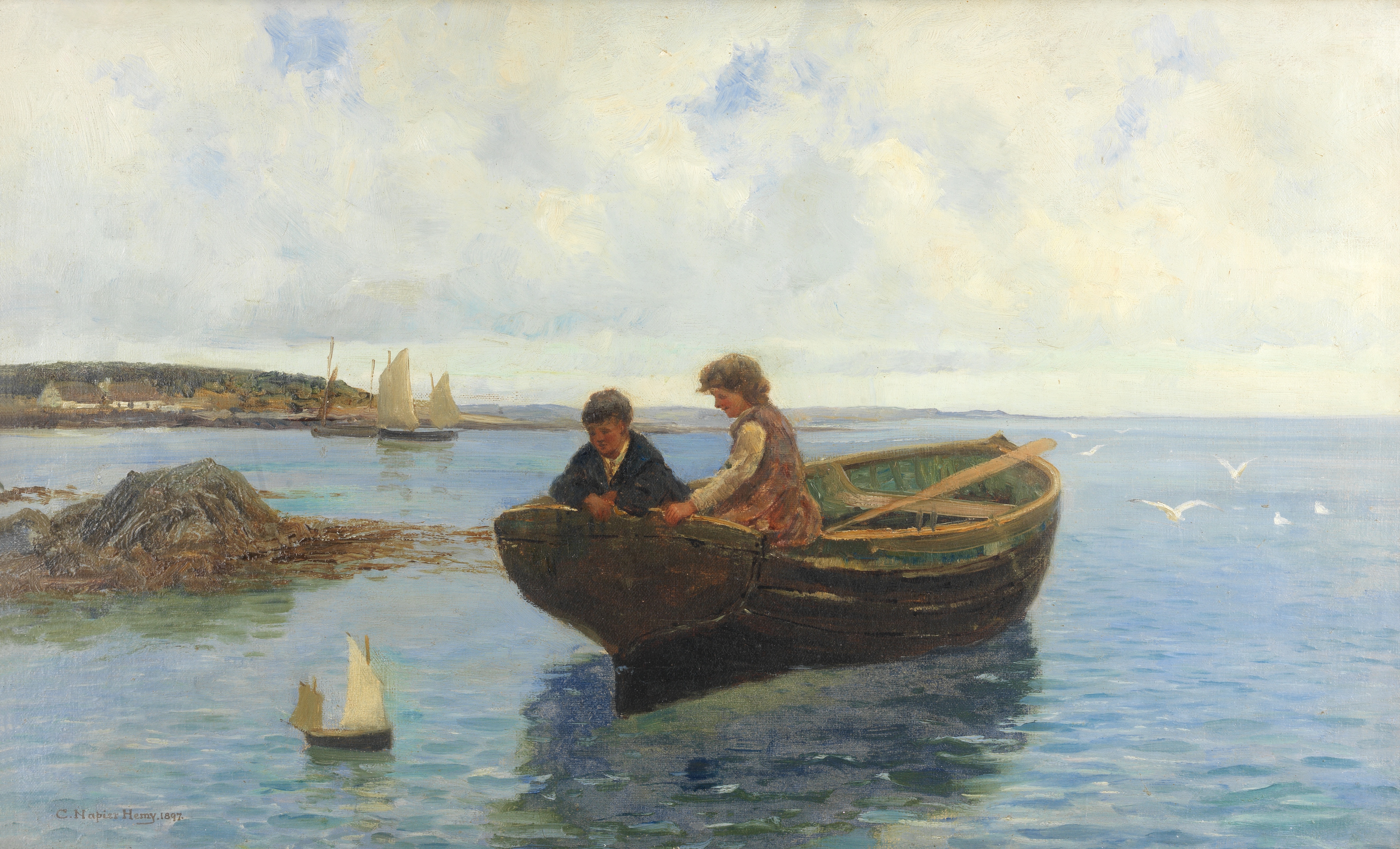 Charles Napier Hemy, RA RWS (British, 1841-1917) The toy boat